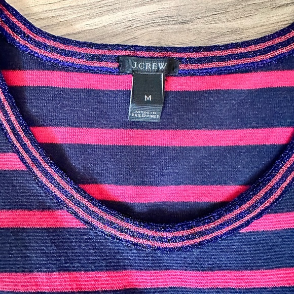 J. Crew Blue- Red Striped Sleeveless Women’s Knit Top Size M - Picture 6 of 9